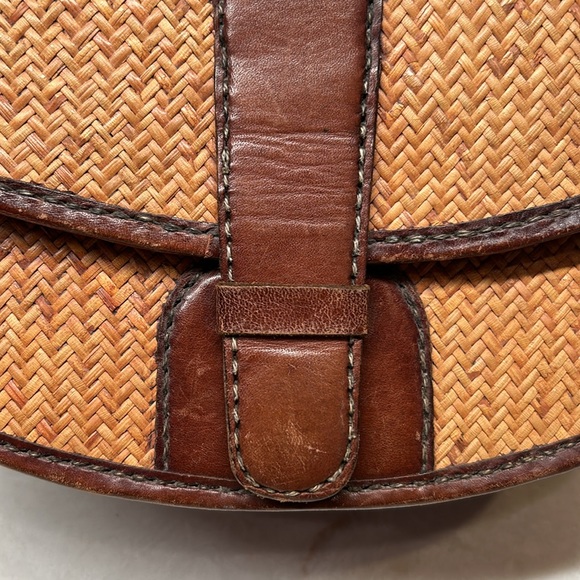 Handmade crossbody wicker and leather vintage purse UNIQUE HANDMADE - Picture 11 of 13